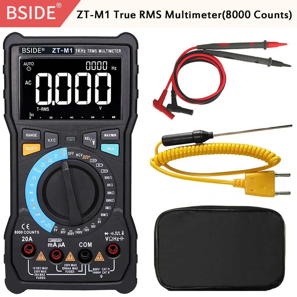 Модернизированный BSIDE ZT M1 Высокое качество Авто/Ручной цифровой мультиметр TRMS 3
