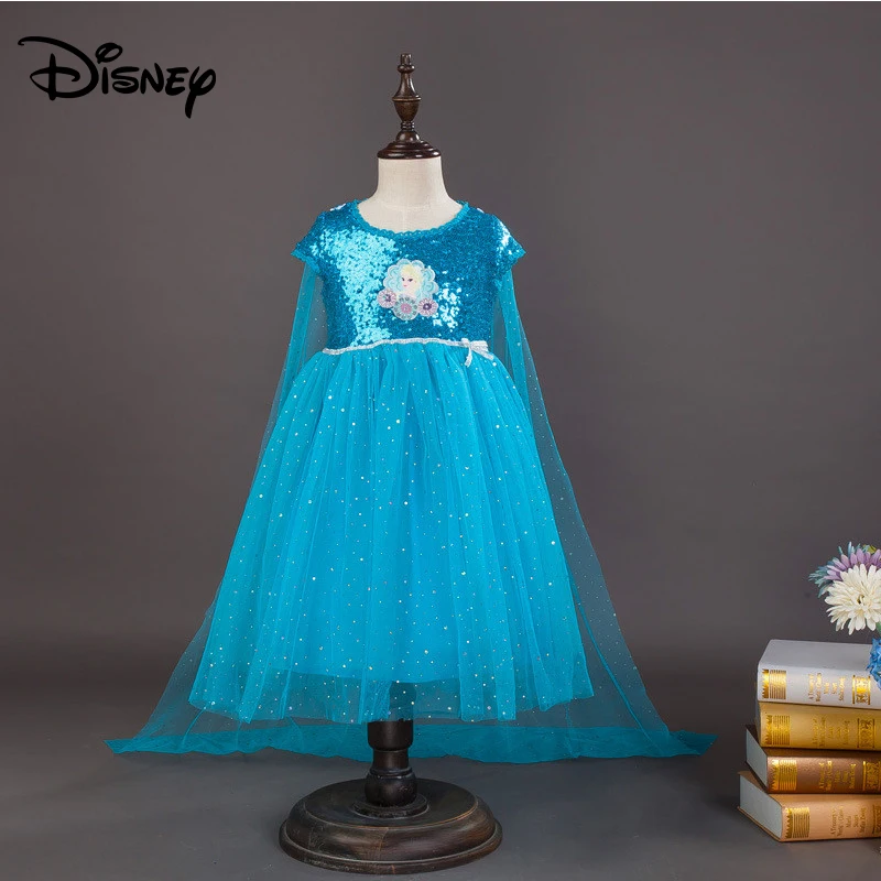 

Новое хлопковое романтичное платье Disney, королева ледяных цветов, платье принцессы с блестками Aisha, детское платье на день рождения