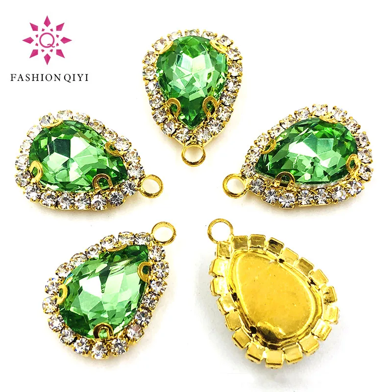 10 шт./упаковка, кристаллические пуговицы в форме слезы, 10 х14 мм