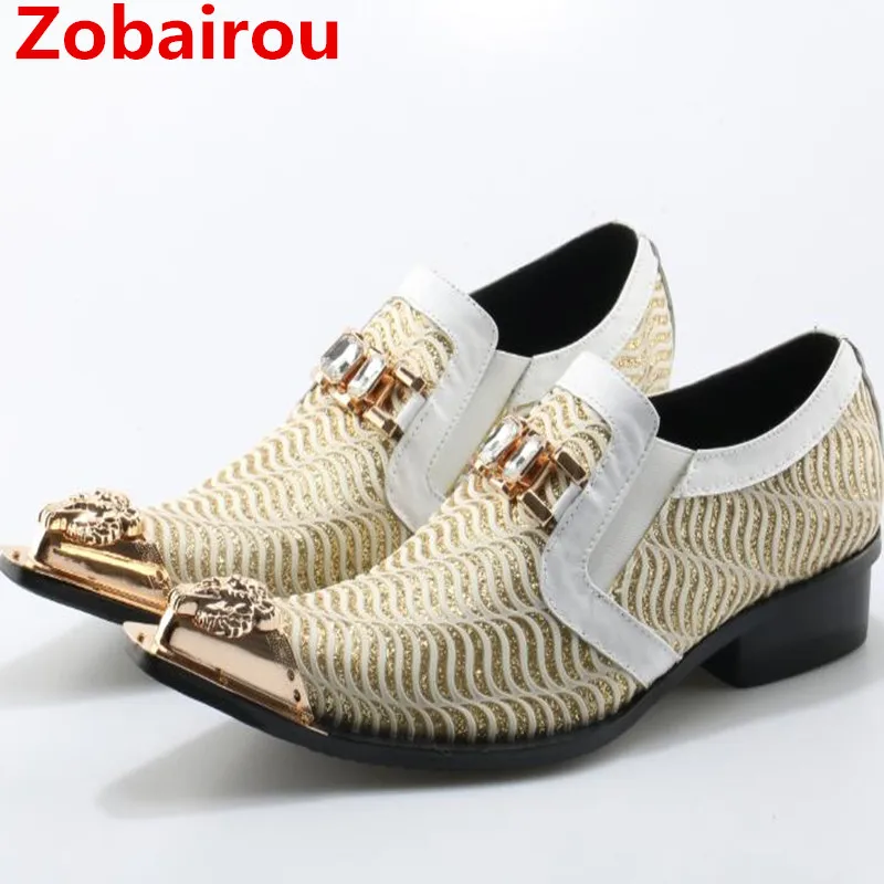 Zobairou/zapatos hombre мужские туфли на скрытом каблуке со стразами слипоны черные лоферы