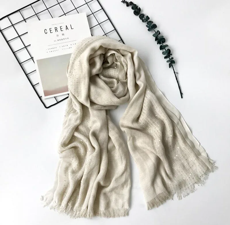 20 шт./лот популярные новые женские шали с бахромой из хлопка блестками шарф