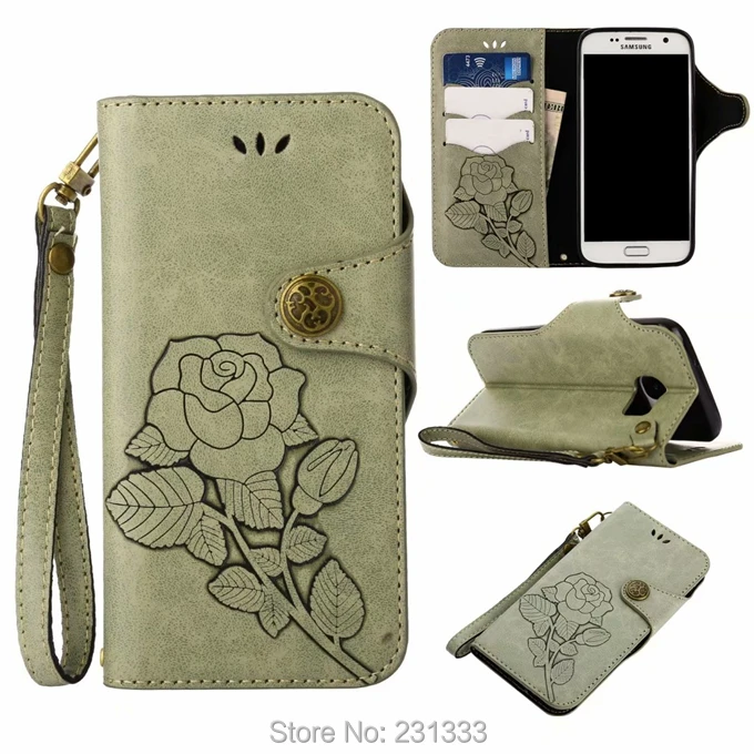 C-ku Retro Rose Flower Wallet Leather Pouch Case For Samsung Galaxy S7 EDGE S6 S8 PLUS J4 2018 J6 S9 A8 NOTE 8 Stand Cover 1PCS | Мобильные