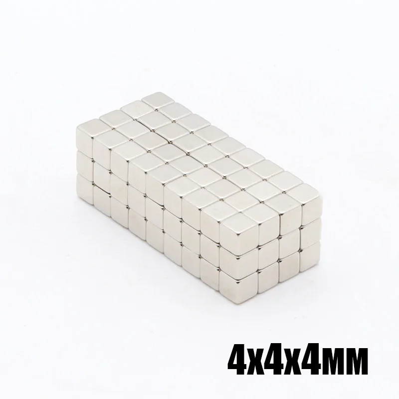 200 шт. 4x4x4 мм небольшой Неодимовый магнитный куб 4 мм N35 мощный магнитный блок Buck Cube DIY Головоломка NdFeB квадратный