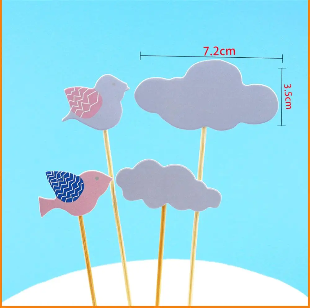 1set Elephant Lovely Happy Birthday Cupcake Cake Topper Flags Baby Shower Party Decoration Children Supplies | Дом и сад