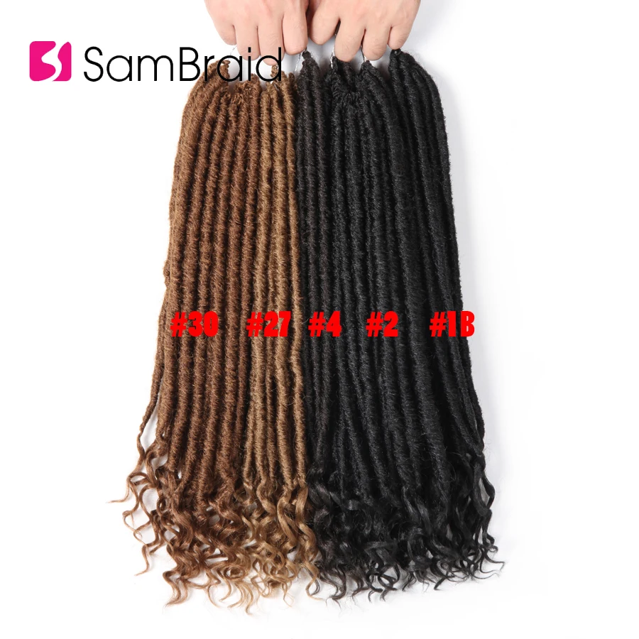 SAMBRAID Goddess Faux locs CURLY вязаные косички накладные волосы синтетические мягкие