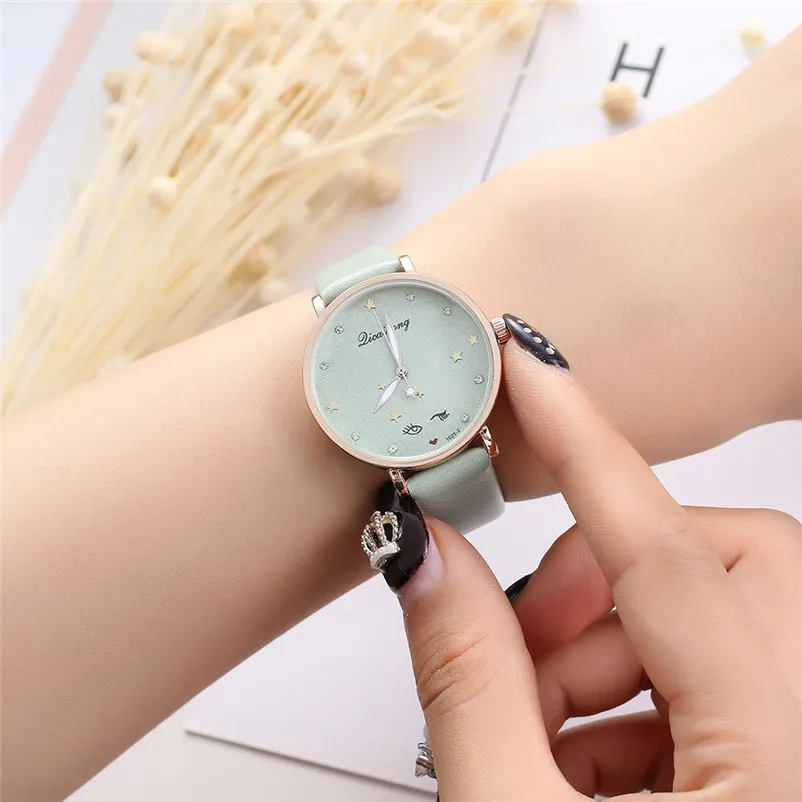 Женские часы с кожаным ремешком аналоговые кварцевые наручные relogio feminino J13 # N