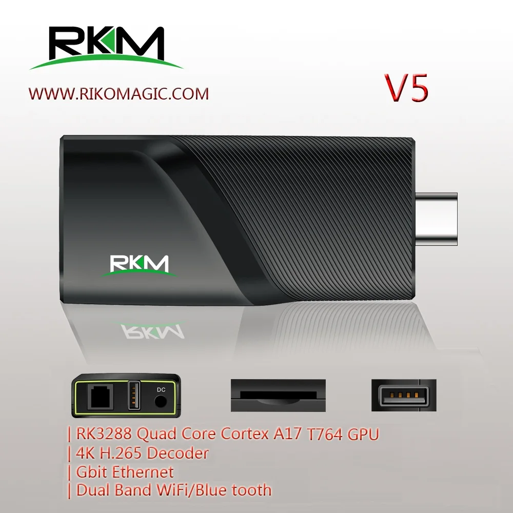 Android 7 1 TV Box RKM V5 Mini PC RK3288 4K четырехъядерный 2 Гб 16 H.265 цифровой информационный