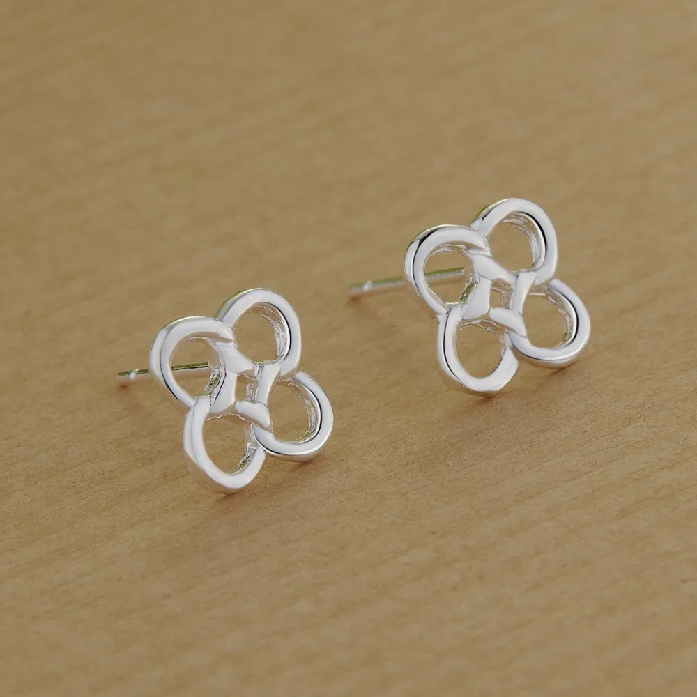 Счастливый клевер Посеребренный Серьги для женщин ювелирные изделия XCHEDNHV