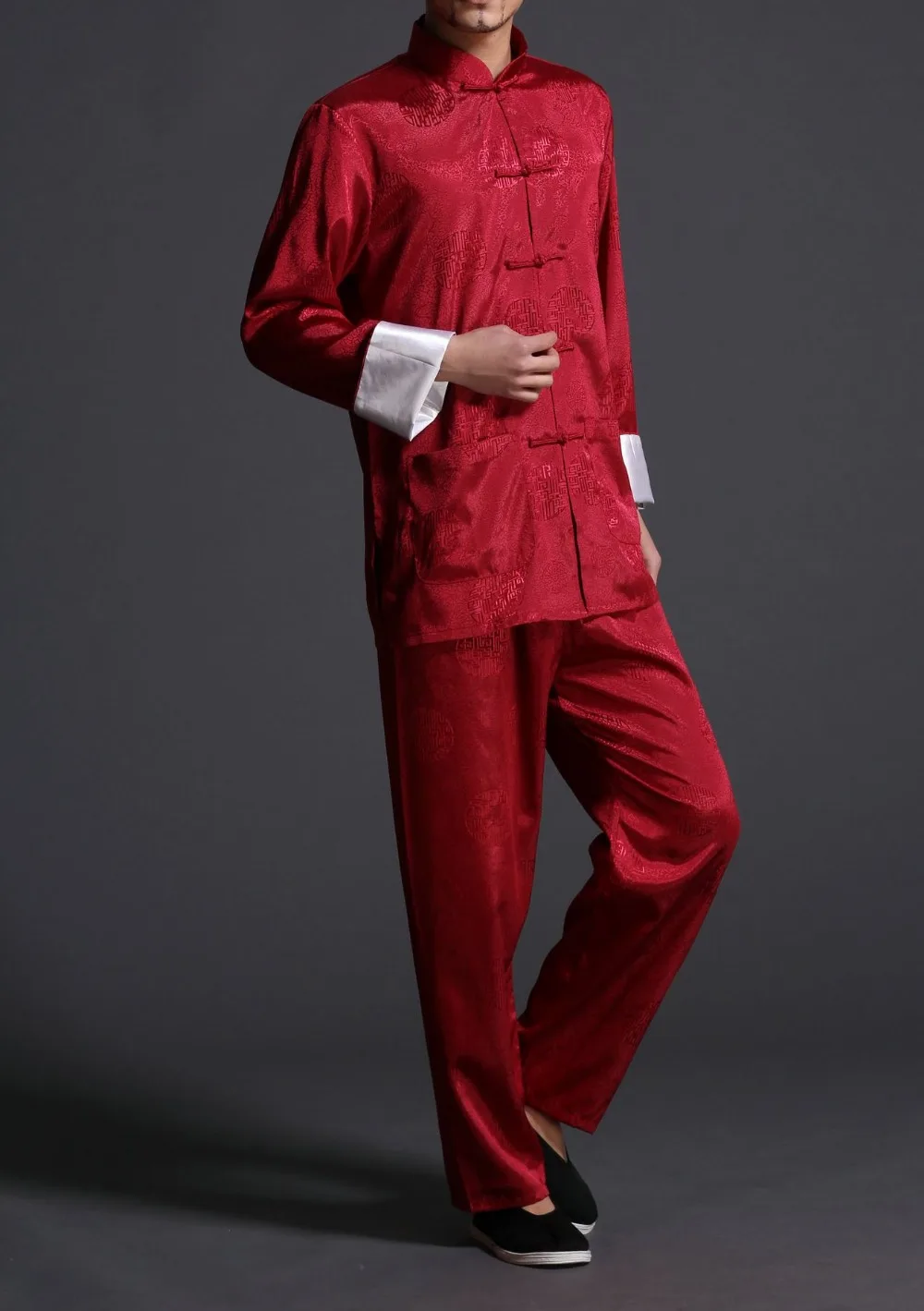 Мужские традиционные костюмы Тан 5 цветов красный/синий/белый/черный наборы