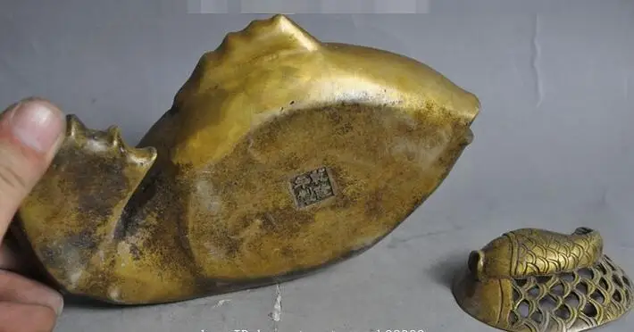 7 &quotотмечен Старый Китайский Фэншуй Рыбная статуя золотой рыбки курильница для