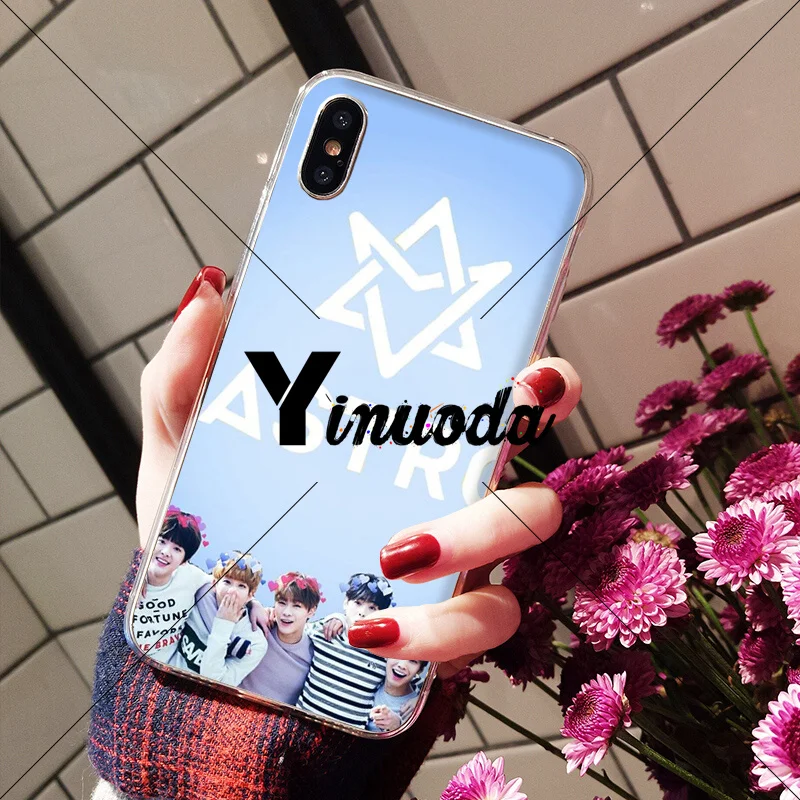 Yinuoda KPOP ASTRO K POP в форме сердца Новое поступление Прозрачный чехол для мобильного