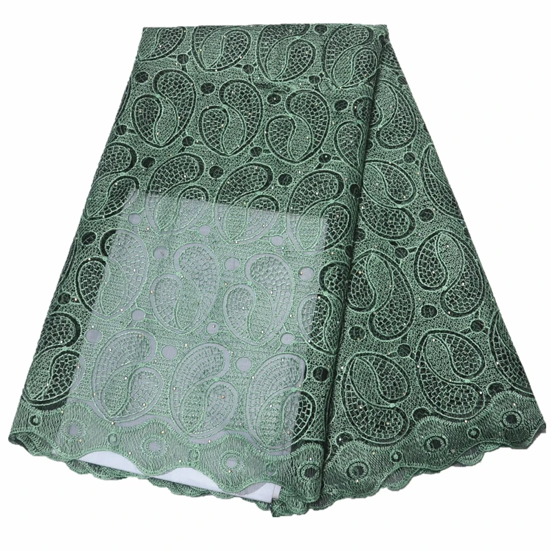 

Army green african lace fabric high quality lace 2019 nigerian tulle lace fabric embroidered french net fabric with stones