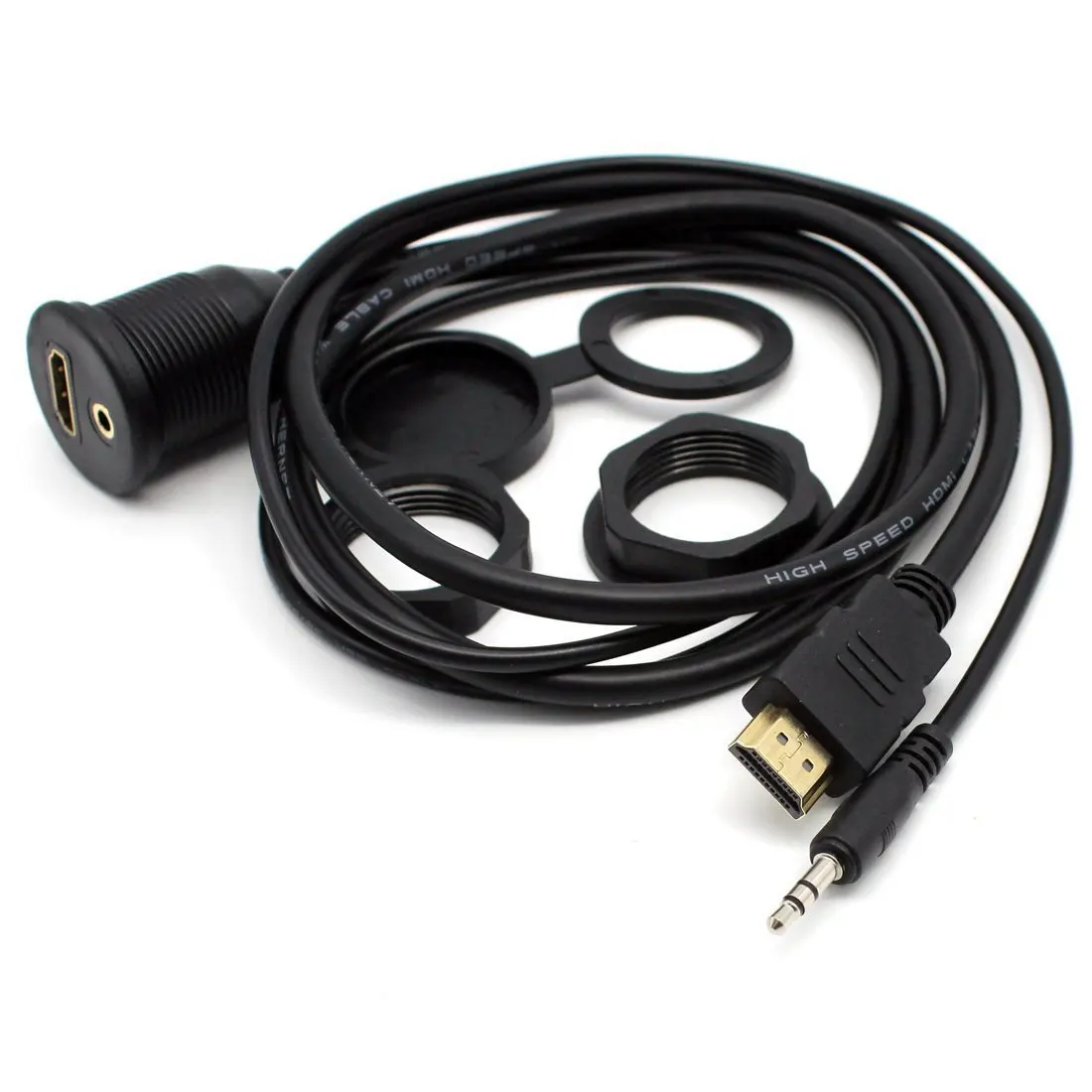 3 5 мм и HDMI Удлинительный червячный монтажный кабель для автомобиля лодки