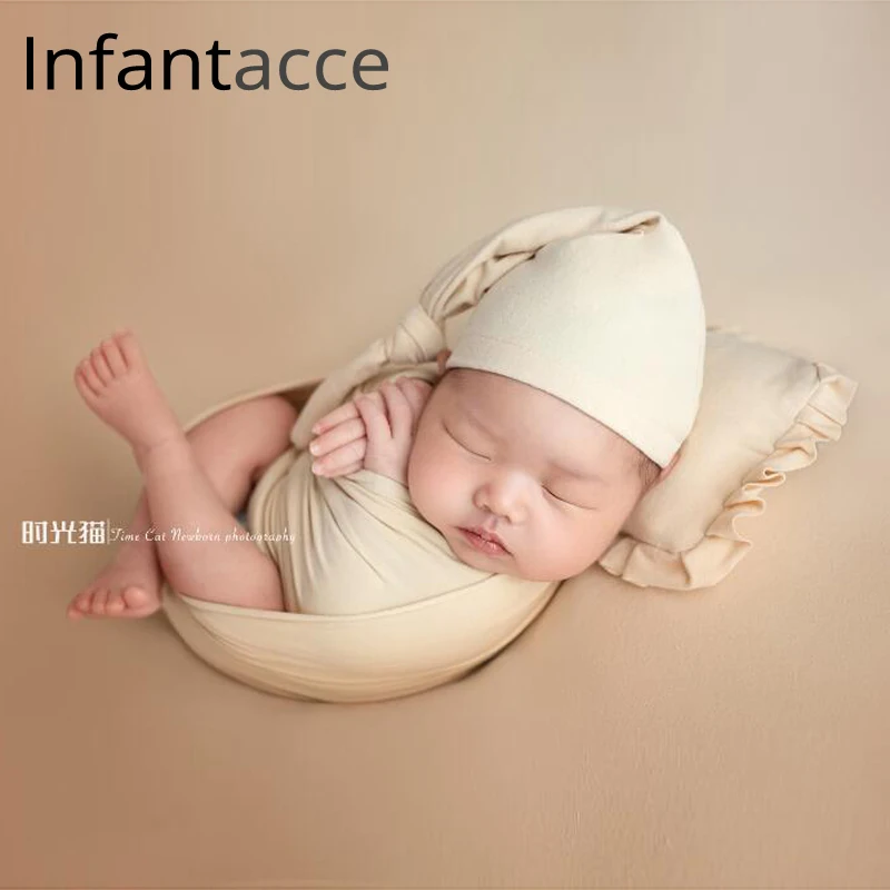 4pcs set newborn photography props backdrops wrap hat caps pillow baby photo prop accessories blanket for infant photoshoot | Детская