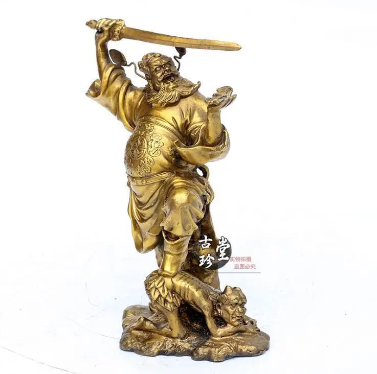 Китайский даосизм Храмовая бронзовая фигурка медный Чжун Куй статуи