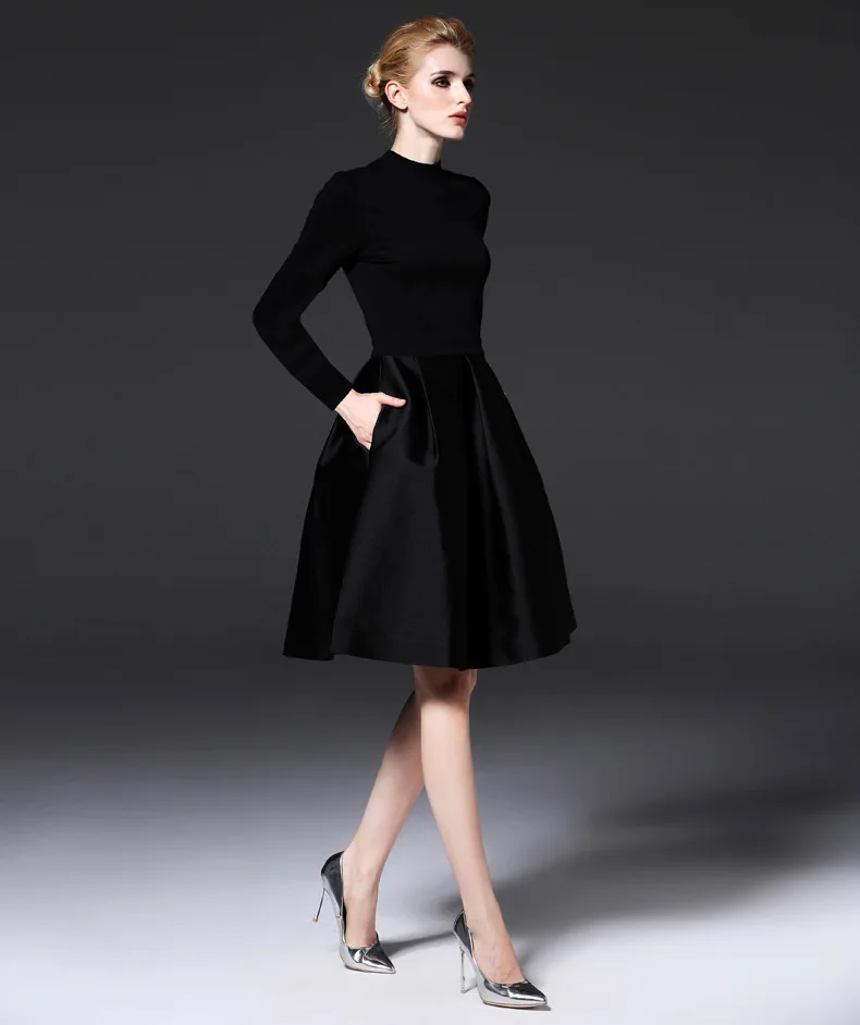 Одежда женская с длинным рукавом черная весна лето платье Vetement Femme 2019 high end