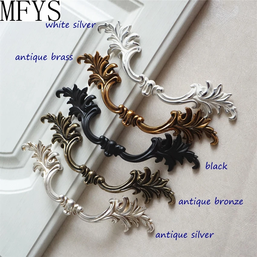 

MFYS Vintage Furniture Handles Antique Bronze Cabinet Drawer Handle Retro Wardrobe Pulls Kitchen Cupboard Door Knobs Hardware