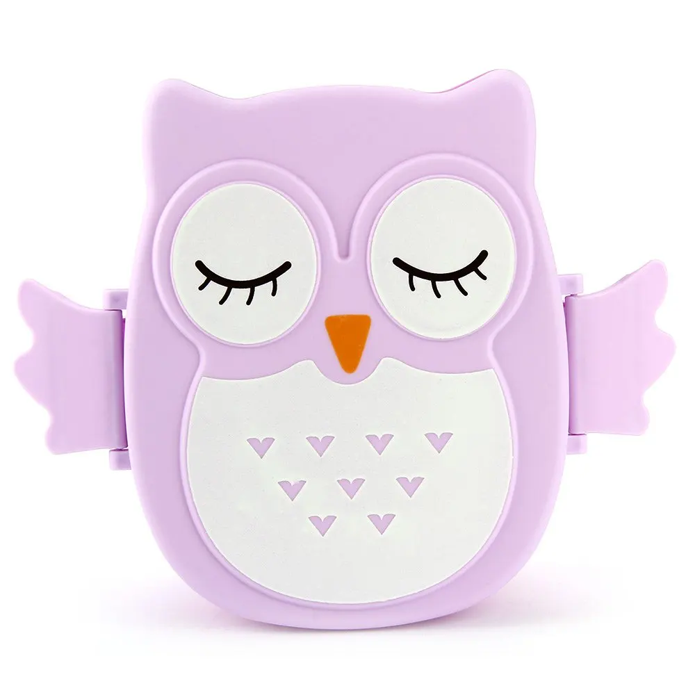 2 слойная коробка для ланча с изображением мультяшной совы|owl lunch|picnic containercartoon owl