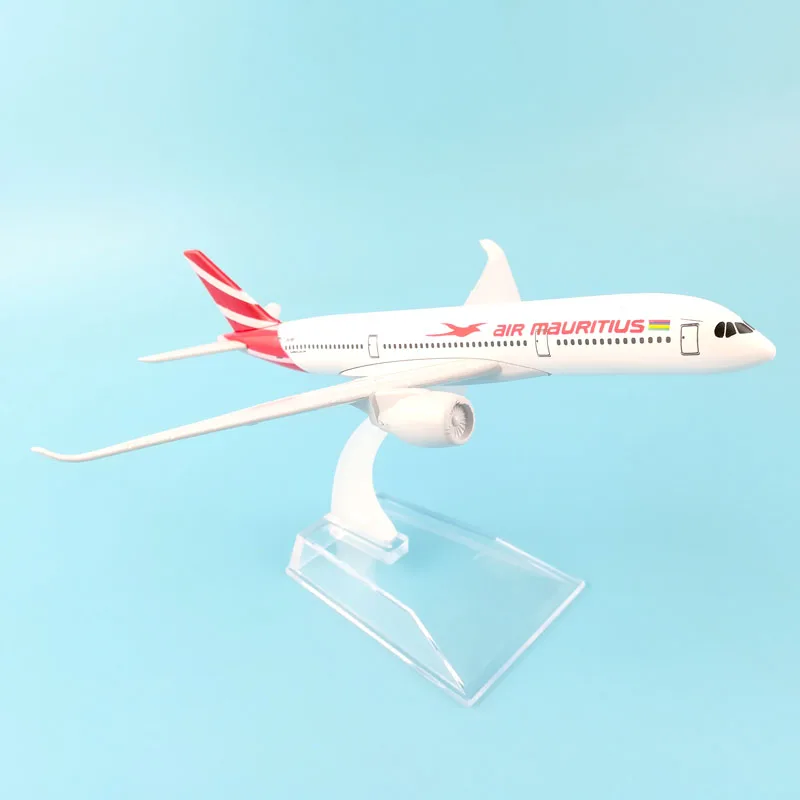 Игрушечная модель самолета MAURITIUS AIRLINES из металлического сплава 16 см подарок на