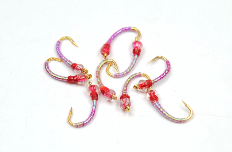 Bimoo 10 шт.#14 Мидж Chironomids диско Красный Черный Цвет бусина личинка Beadhead Нимфы нахлыстом мухи/приманка/Hegene