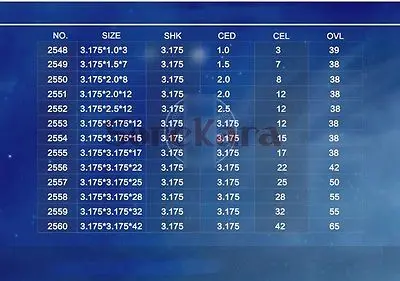 3 175 мм 7 мм-42 Два прямых продольные Фрезы с ЧПУ резные фрезы Концевые Инструменты