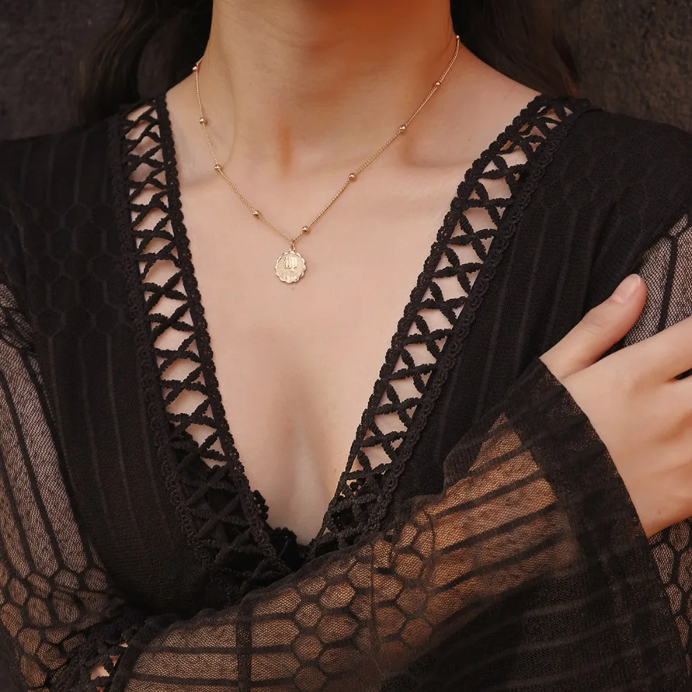 12 Constellations Fashion Jewelry Aries Cancer Virgo Taurus Capricornus Gemini Leo Sagittarius Aquarius Pisces Libra Necklaces | Украшения