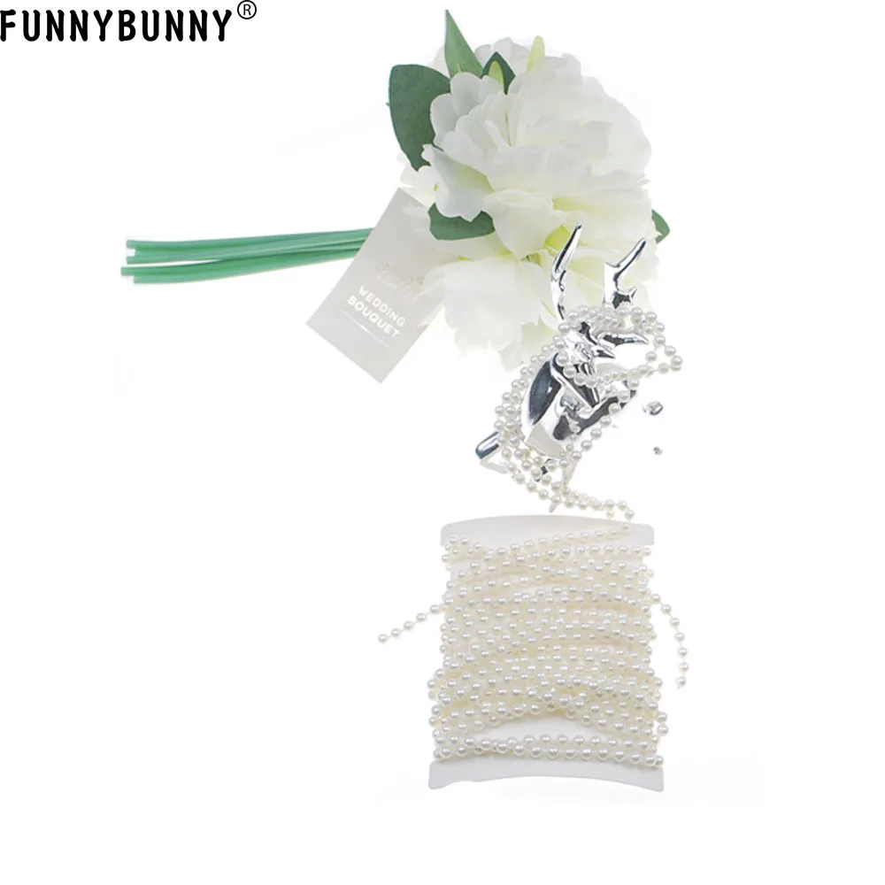 FUNNYBUNNY 5M Elegant Roll Ivory Pearl Trim Garland Strands String for Christmas Cheer Wedding Party Home Decoration Craft | Дом и сад