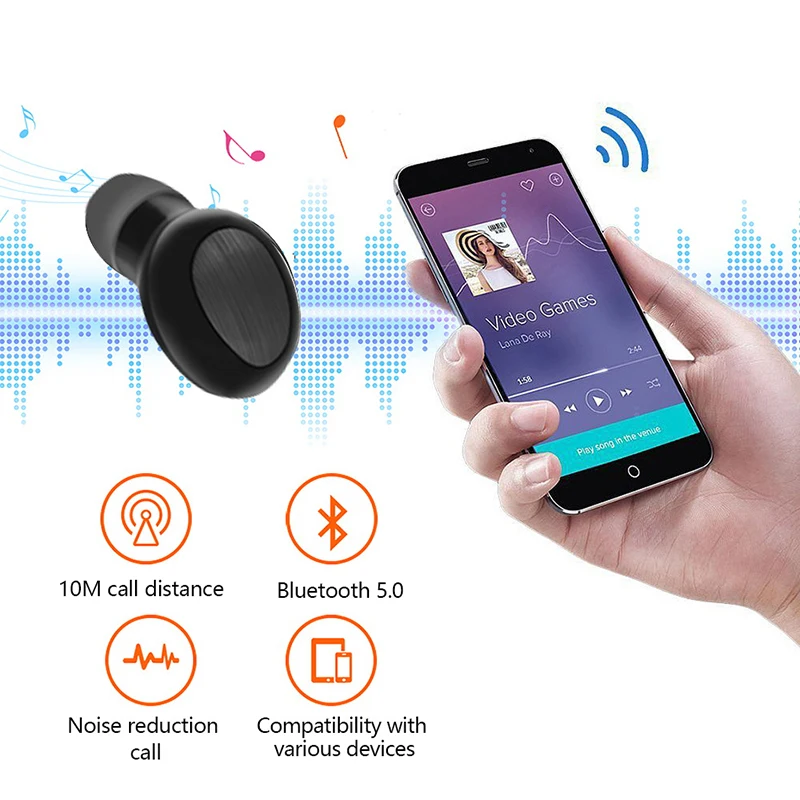 Мини Двойные V5.0 беспроводные наушники Bluetooth 3D стерео звук двойной микрофон с
