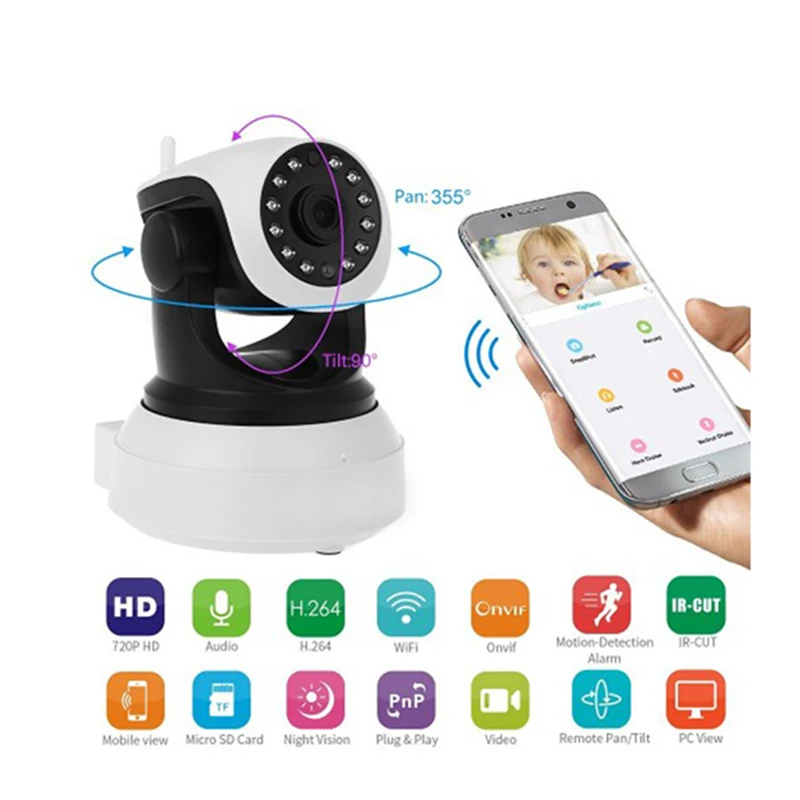 720P Wi Fi ip камера беспроводная для наблюдения безопасности видео облачное хранение