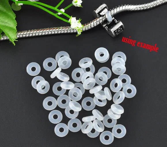 DoreenBeads модные ювелирные изделия резиновые кольца/силиконовые бусины для рукоделия 6 мм диаметр для зажима пробка бусины, отверстие: 2 мм 45 штук