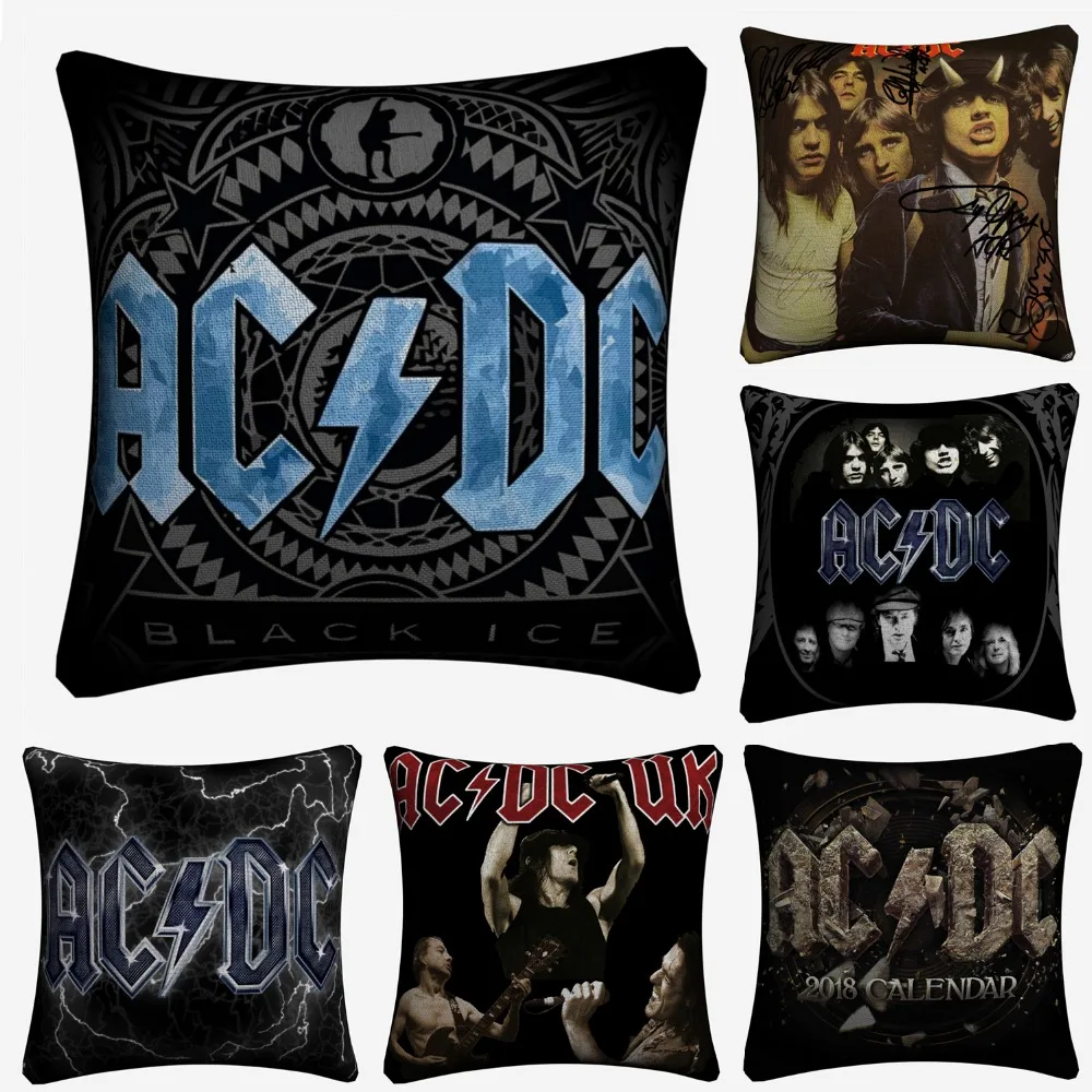 AC DC Singer Music Photos Decorative Pillow Case For Sofa 45x45cm Linen Cushion Cover Home Decor Throw Covers Almofada | Дом и сад