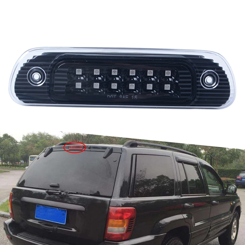 Для 1999 2004 Grand Cherokee черный корпус полный светодиодный 3 й тормозной светильник