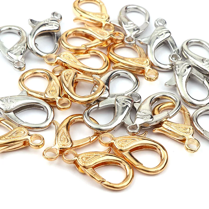 New Double-Leaf&ampShoes 20x31mm Gold&ampWhite K Lobster Clasps Hook Key Chain Components DIY Jewelry Bracelet Making Accessories |