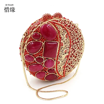XIYUAN брендовая красная рубиновая мини сумка стразы женские сумки через плечо