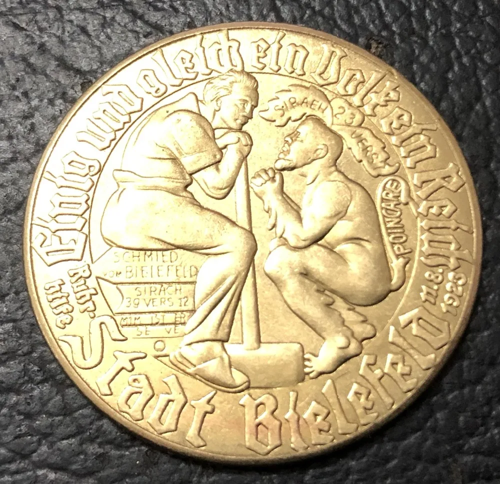 1923 немецкая Золотая монета золотого цвета Notgeld 1|Безвалютные монеты| |