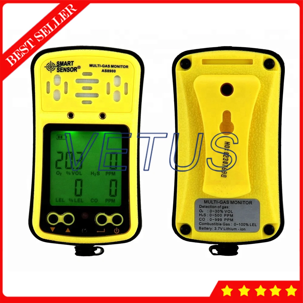 AS8900 4 в 1 Многофункциональный газоанализатор портативный кислорода Hydrothion O2 H2S CO