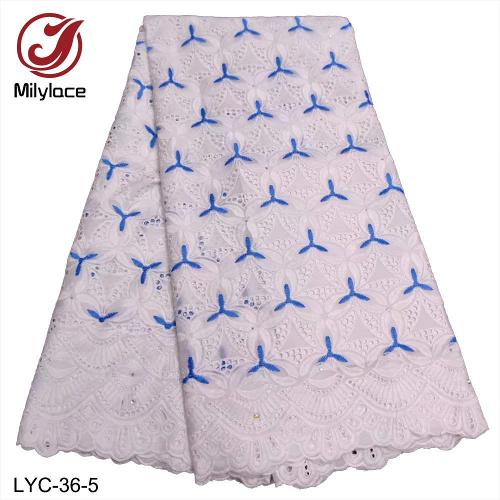 2019 High Quality African Swiss Voile Lace New Hollow Out Pure Cotton Guipure Fabric LYC-36 | Дом и сад