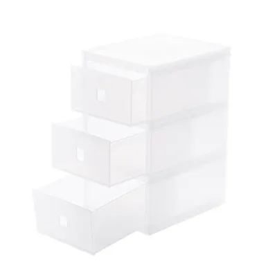 3 layer Органайзер-ящик для хранения макияжа ящик для хранения полупрозрачный, с глазурью PP Настольный пылезащитный Органайзер коробка для хранения продуктов для ухода за кожей стойки - Цвет: 3 layer