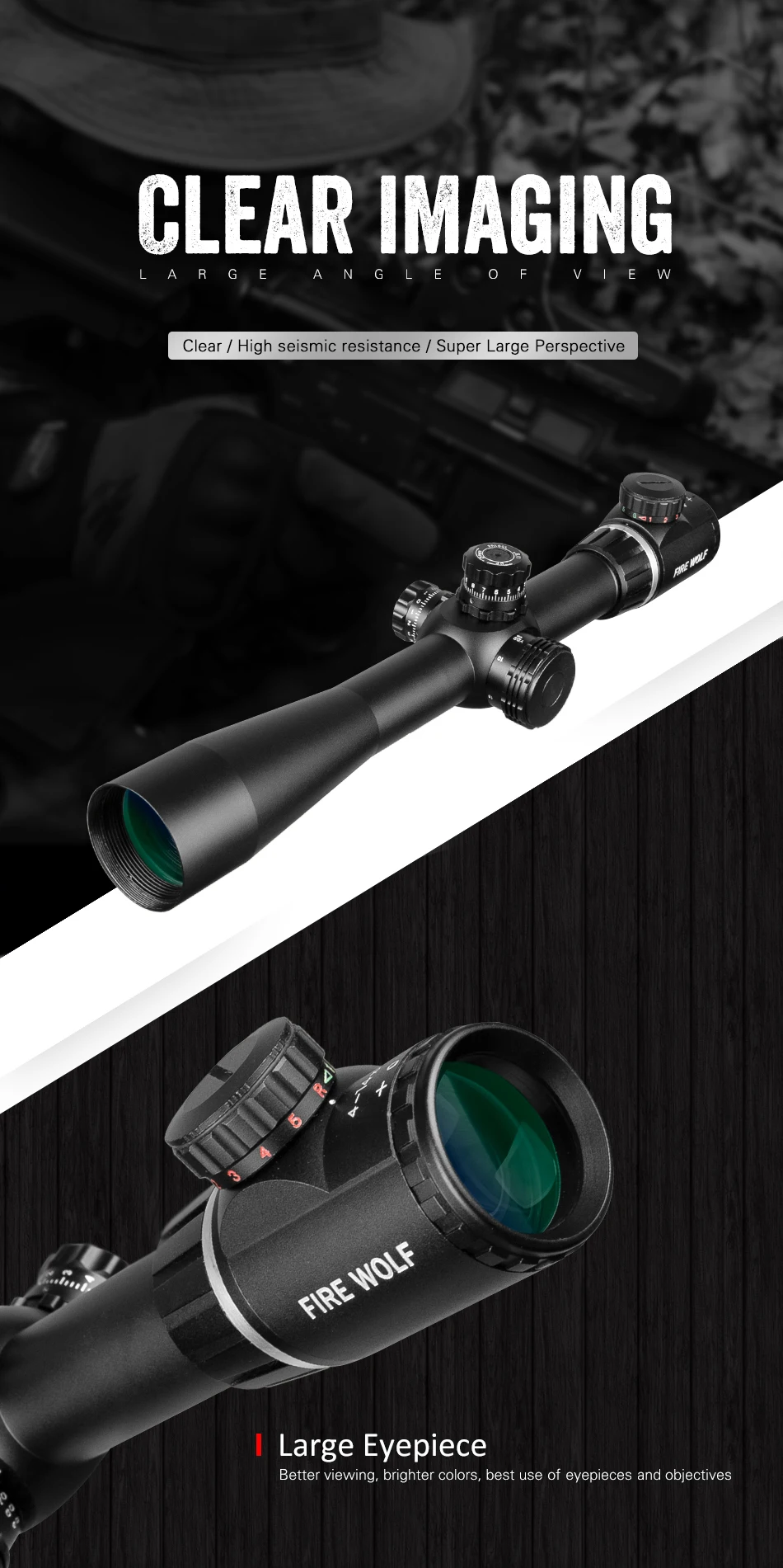 Fire Wolf 4-14X40 Красный Зеленый Крест круглая линия тактика прицел охотничий оптический прицел винтовка водонепроницаемый 500 метров прицел