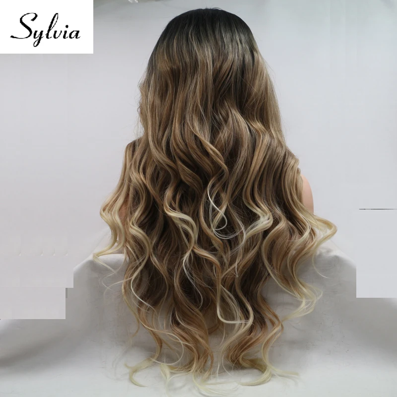 Sylvia наращивания блонд коричневый эффектом деграде (переход от темного к