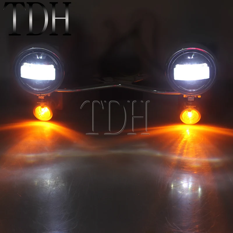 Мини пуля стиль хром Мотоцикл Вождение проходящие указатели поворота LED пятно