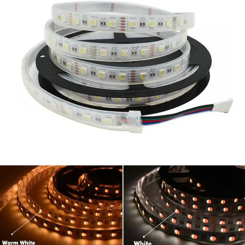 5 м 16.5Ft 5050SMD 4в1 60LED/M RGBW RGBWW Гибкая полоса света 12V домашний шкаф лодка Декор