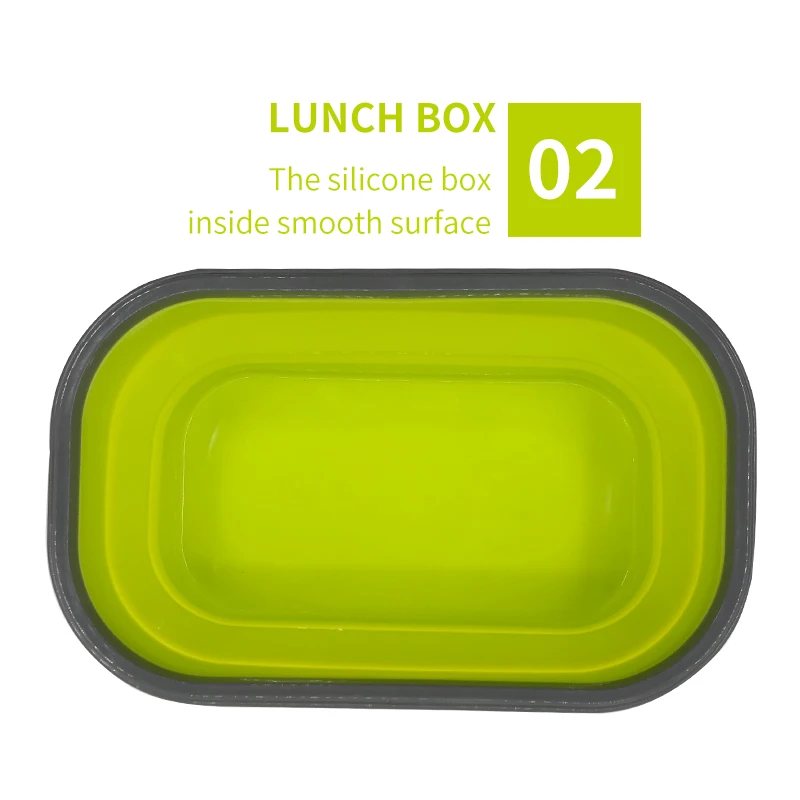 Silicone Bento Lunch Box Food Container Food Storage Collapsible Portable Container Lunch Food Box For School kids Outdoors