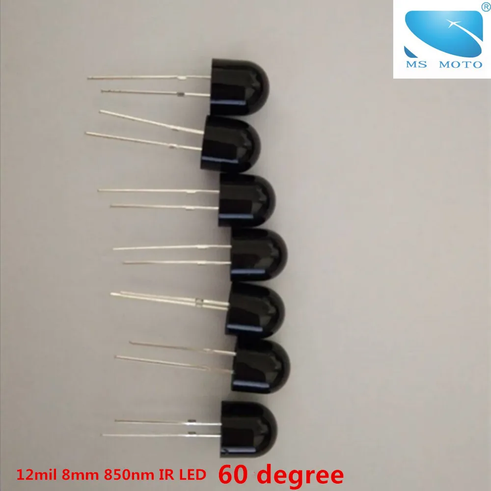 

10pcs/lot Black 60 degree 8mm 850nm IR LED Especial customize infrared emitting Diodes For Security CCTV Camera 12mil chip