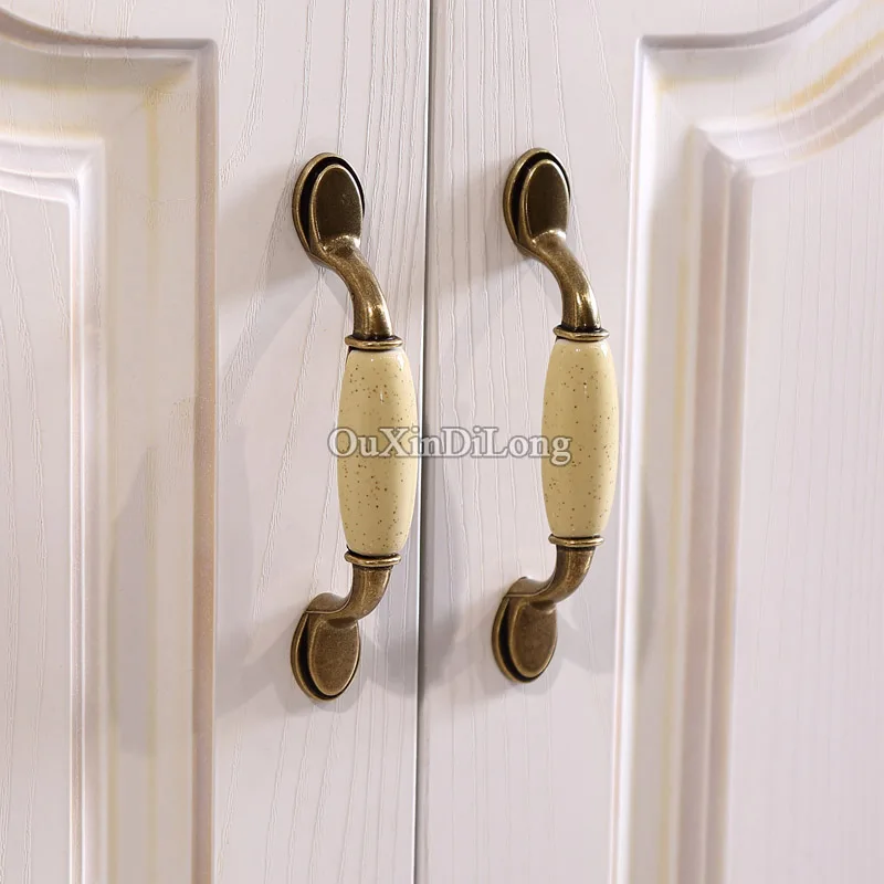 Винтажные керамические ручки для кухонной мебели 10 шт. кухонных дверей в