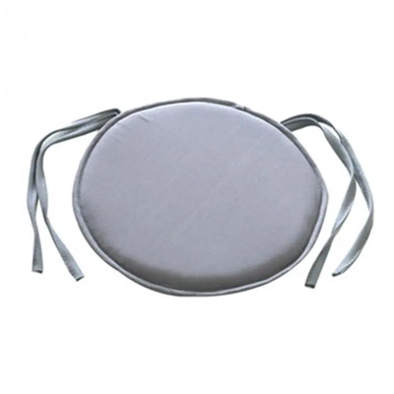 light gray 38 см x 38 см простой стиль Портативный Крытый обеденный сад патио Дом Офис Кухня круглые подушки для сиденья кресла подушки с четырьмя галстуками - Цвет: light gray