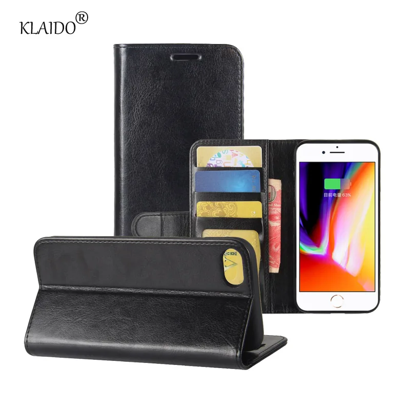 Klaido для apple iphone 8 чехол Шелк Кожа силиконовые откидная крышка Plus с подставкой