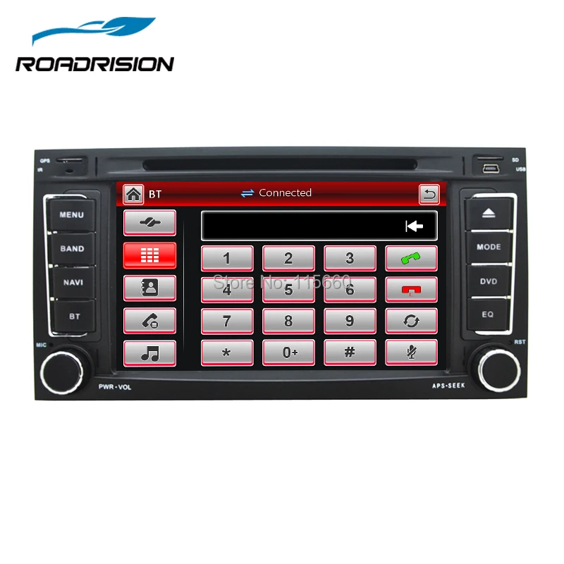 Автомобильный DVD плеер RoadRision 2din для Volkswagen VW Touareg T5 Multivan Transporter черный с Bluetooth GPS
