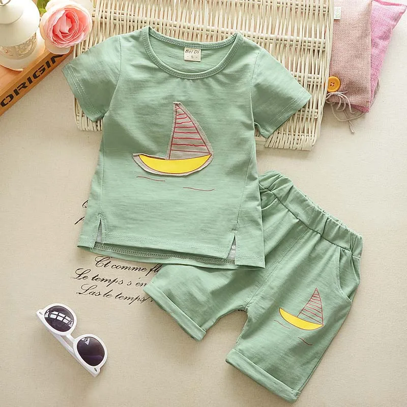 Коллекция 2019 года новые летние комплекты одежды для мальчиков модные хлопковые