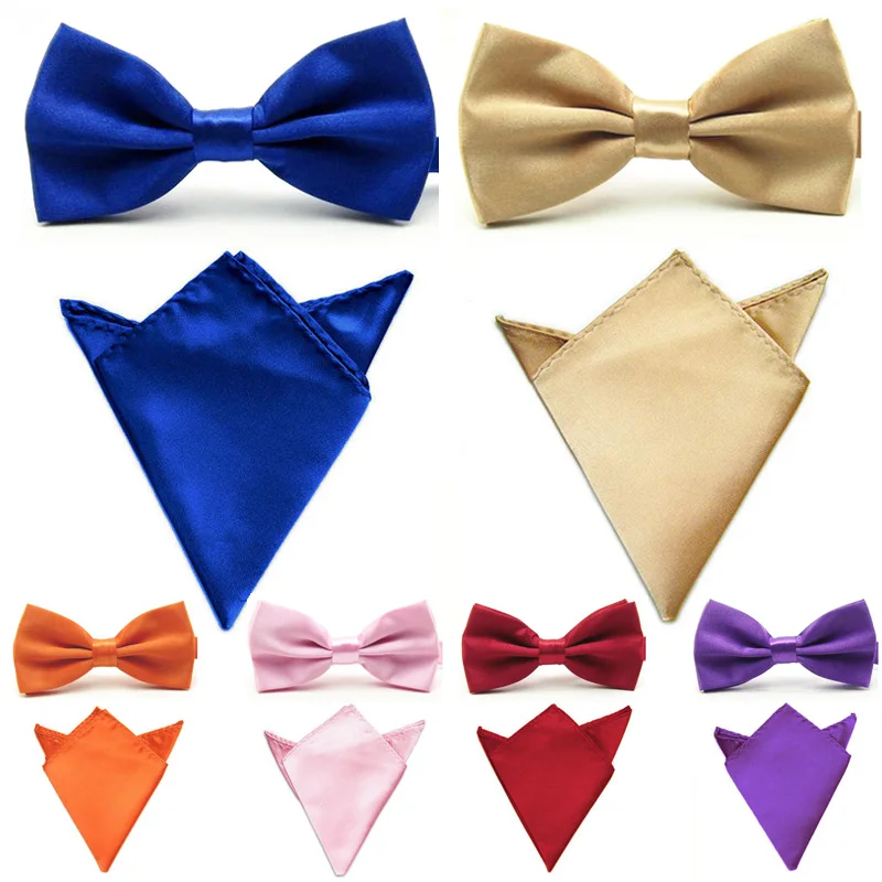 Мужской Атласный Шелковый брикет галстук бабочка карманный квадратный носовой